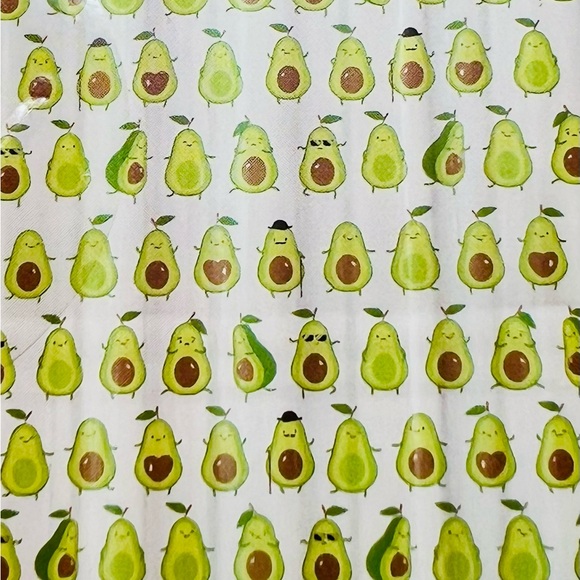Avocado Dudes Peva Shower Curtain Hat Sunglasses Mustache Fun - Picture 11 of 16